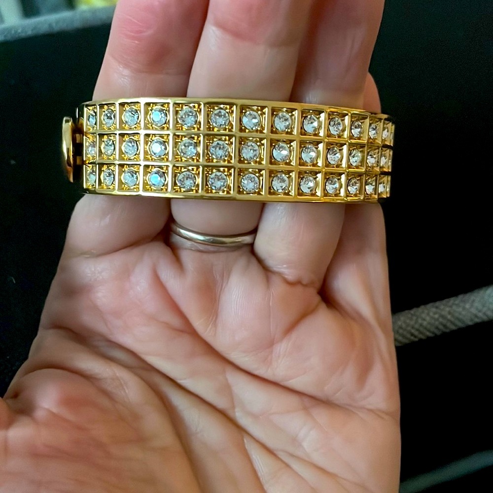 Beautiful Signature Coach Bangle Bracelet with Crystals..!! Worn once. Grab it❤️
